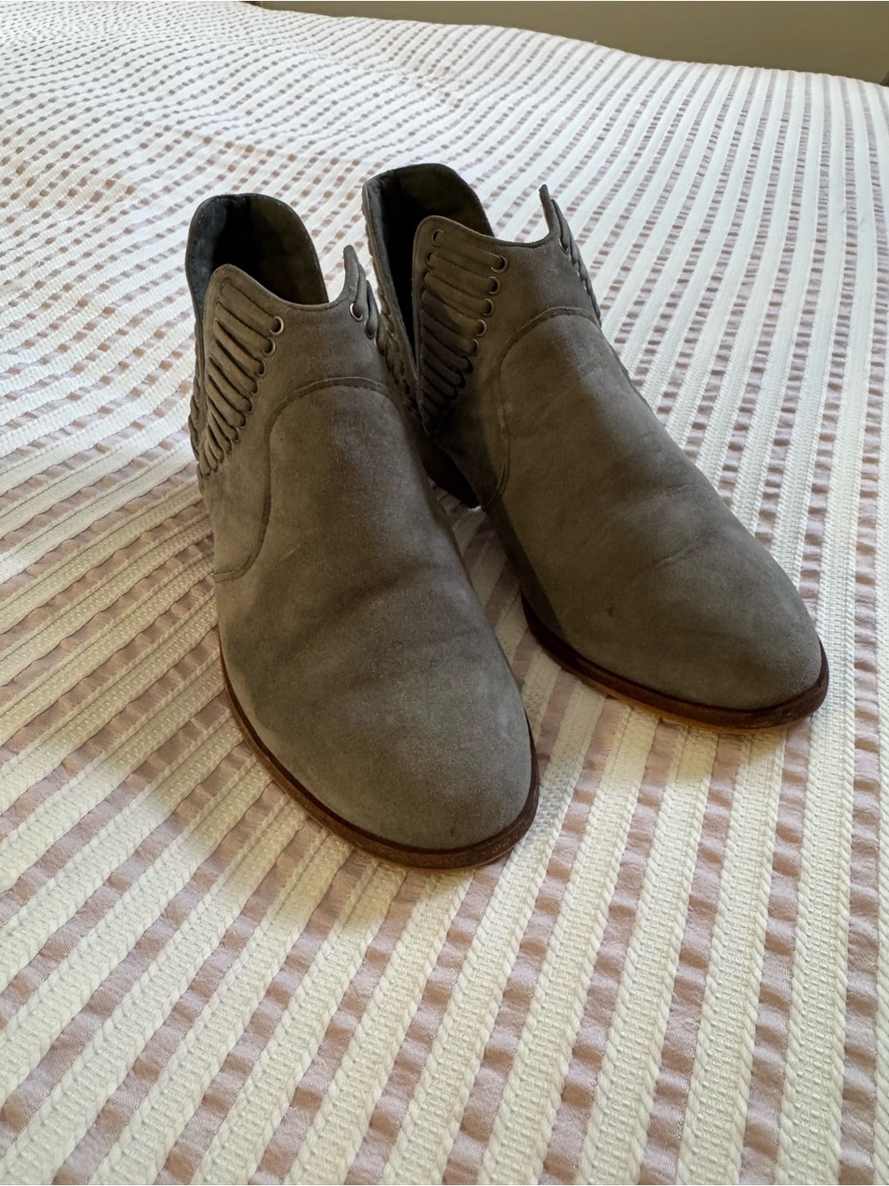 Vince Camuto Gray Suede Ankle Booties